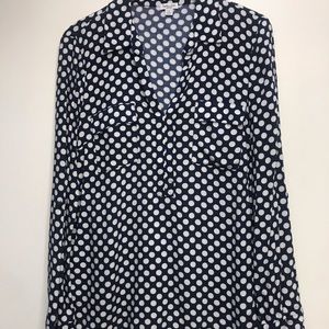 Splendid Navy and white polka dot blouse